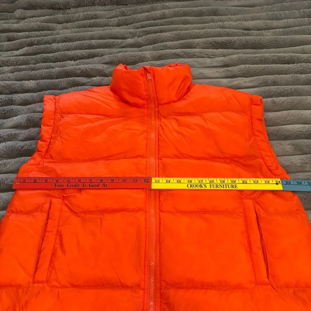 NWOT free people PrimaLoft Puffer Vest Orange Quilted Insulated Outerwear Medium - Picture 5 of 10
